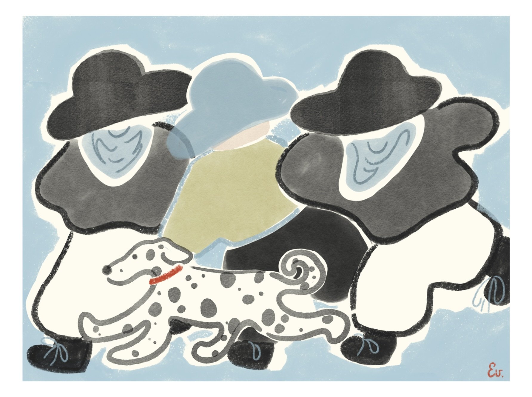 Digital print "hats down" collection,  the chase