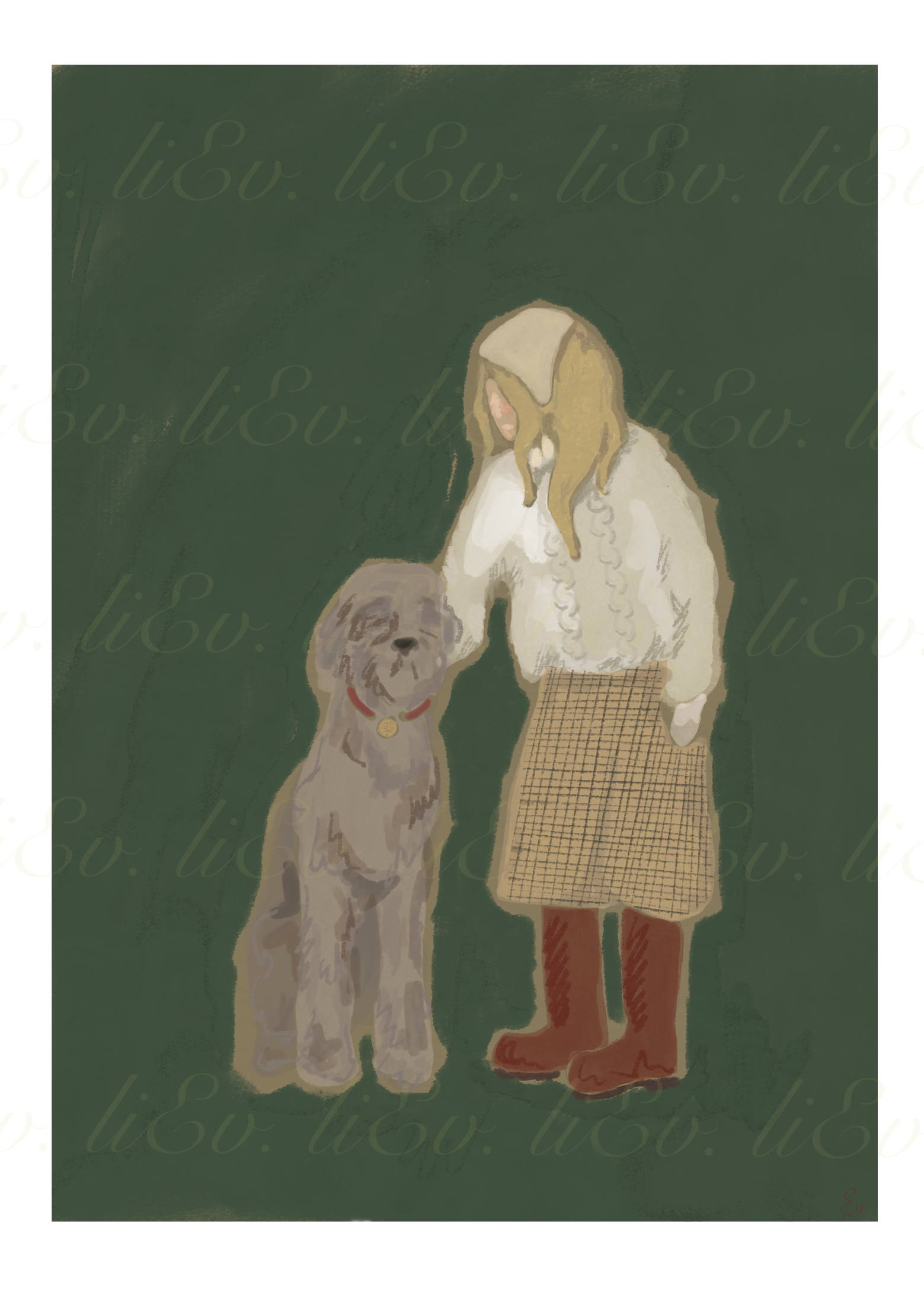 Physical print "forest green" collection, a girl's best friend