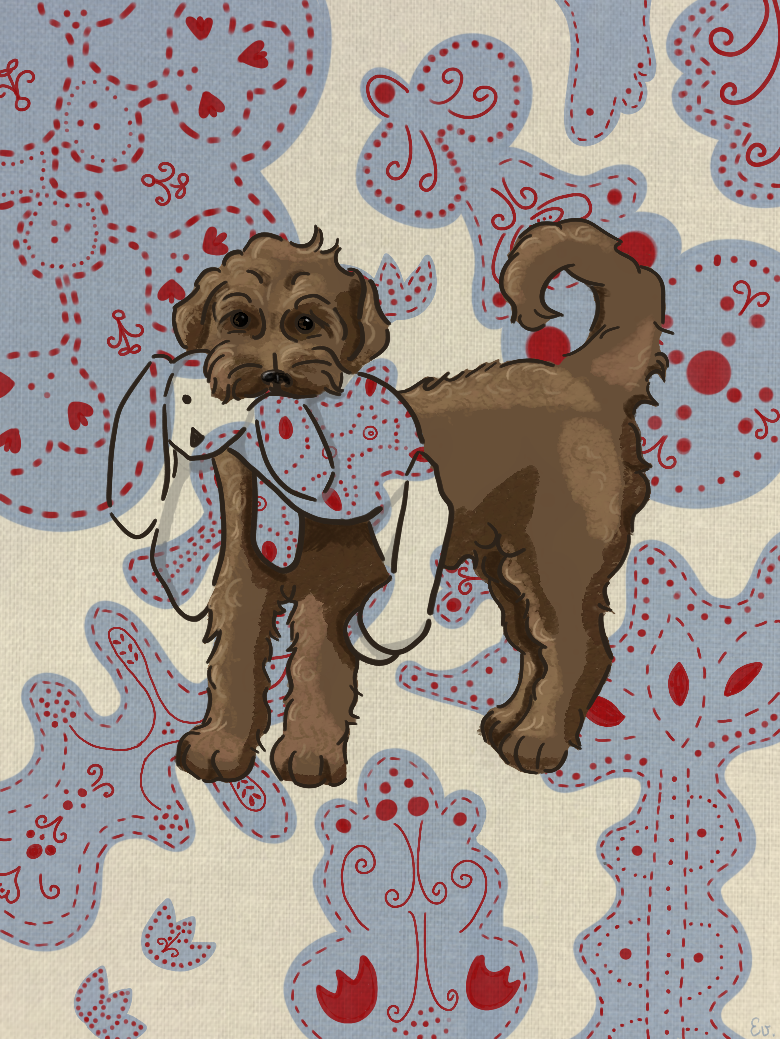 Physical print It's a dog's world "Labradoodle"