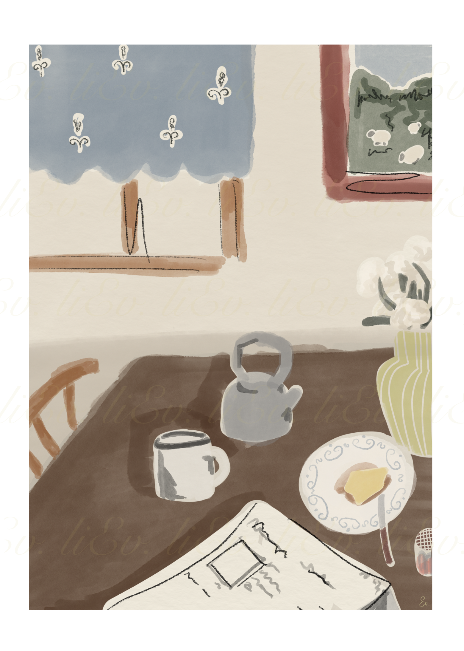 Physical print "forest green" collection, table set go