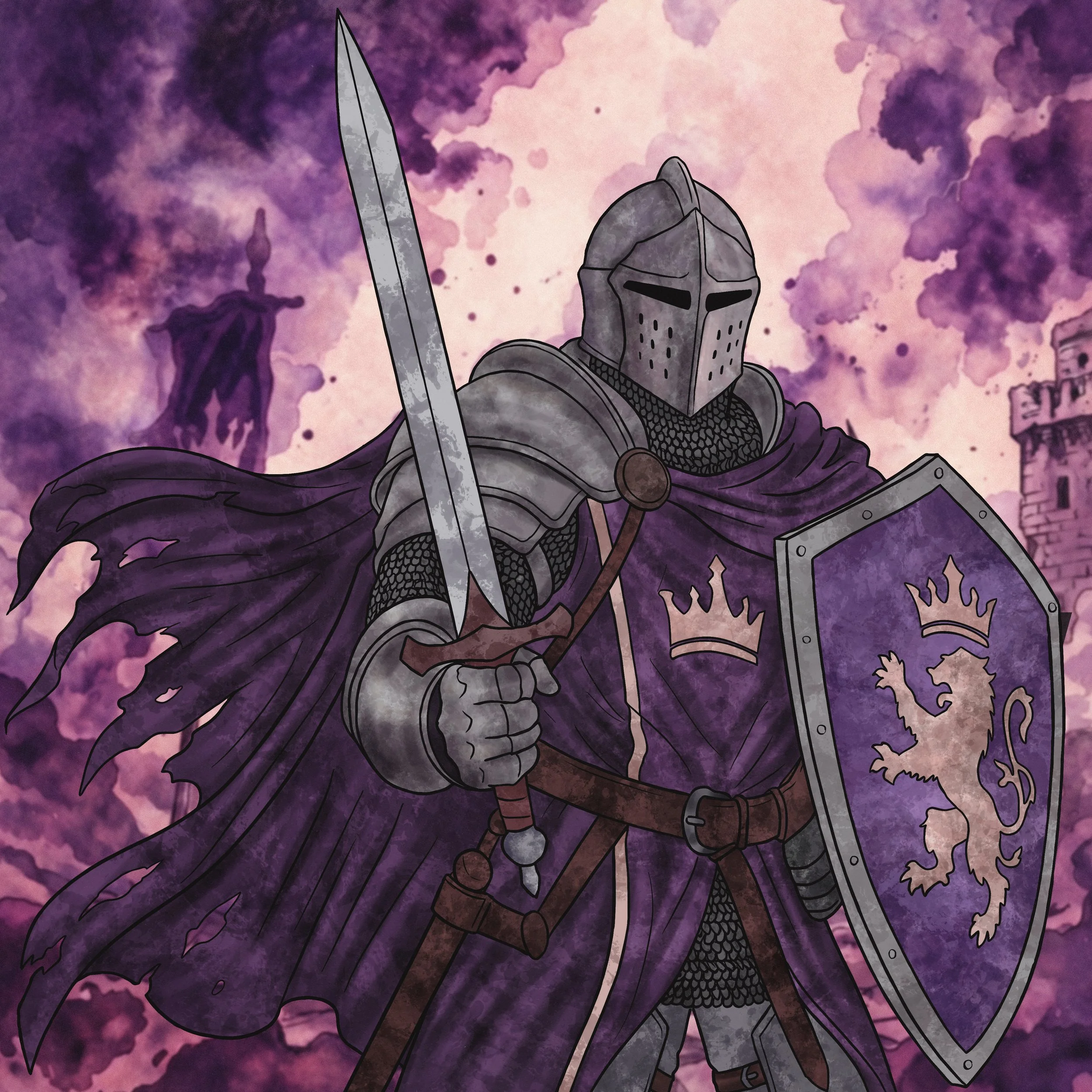 Knight character card artwork from Sovereign's Gambit, a fantasy trading card game.