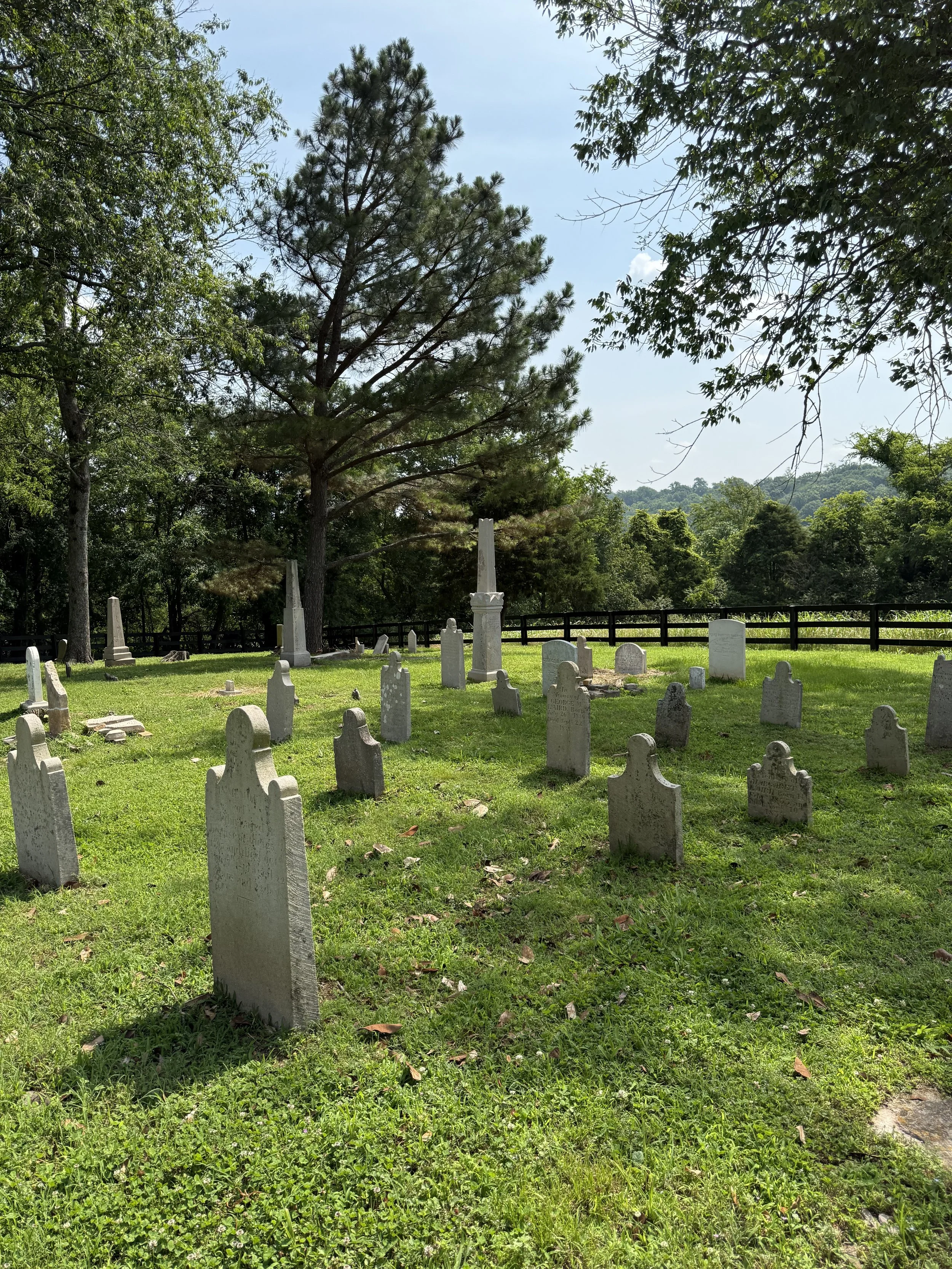 Cemetery after restoration and headstone cleaning