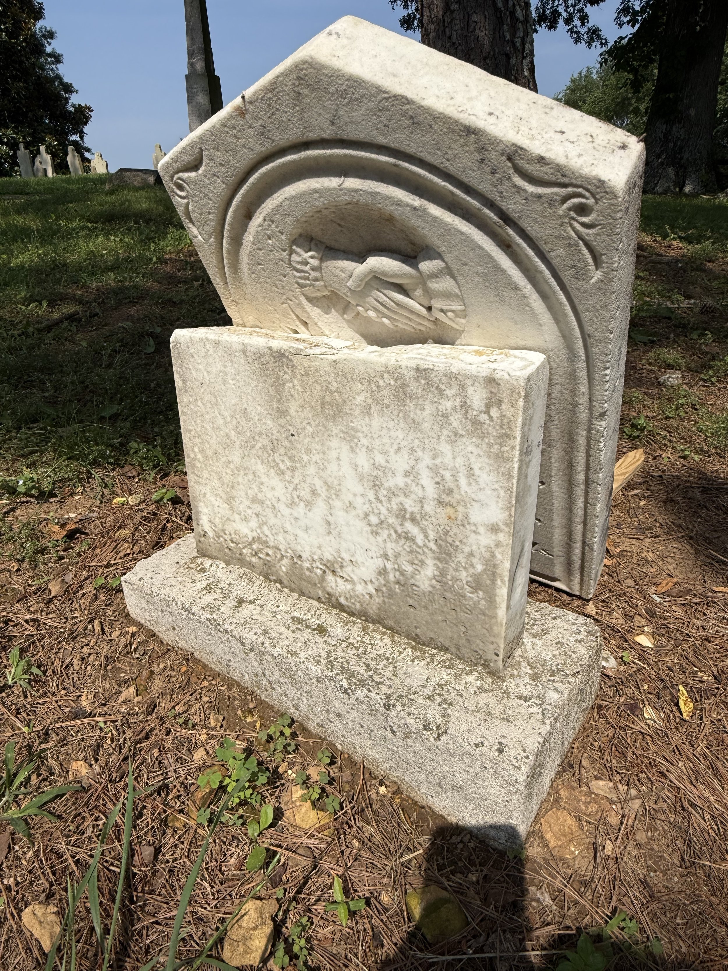 Headstone prior to resetting