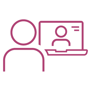 Icon showing Zoom coaching session.