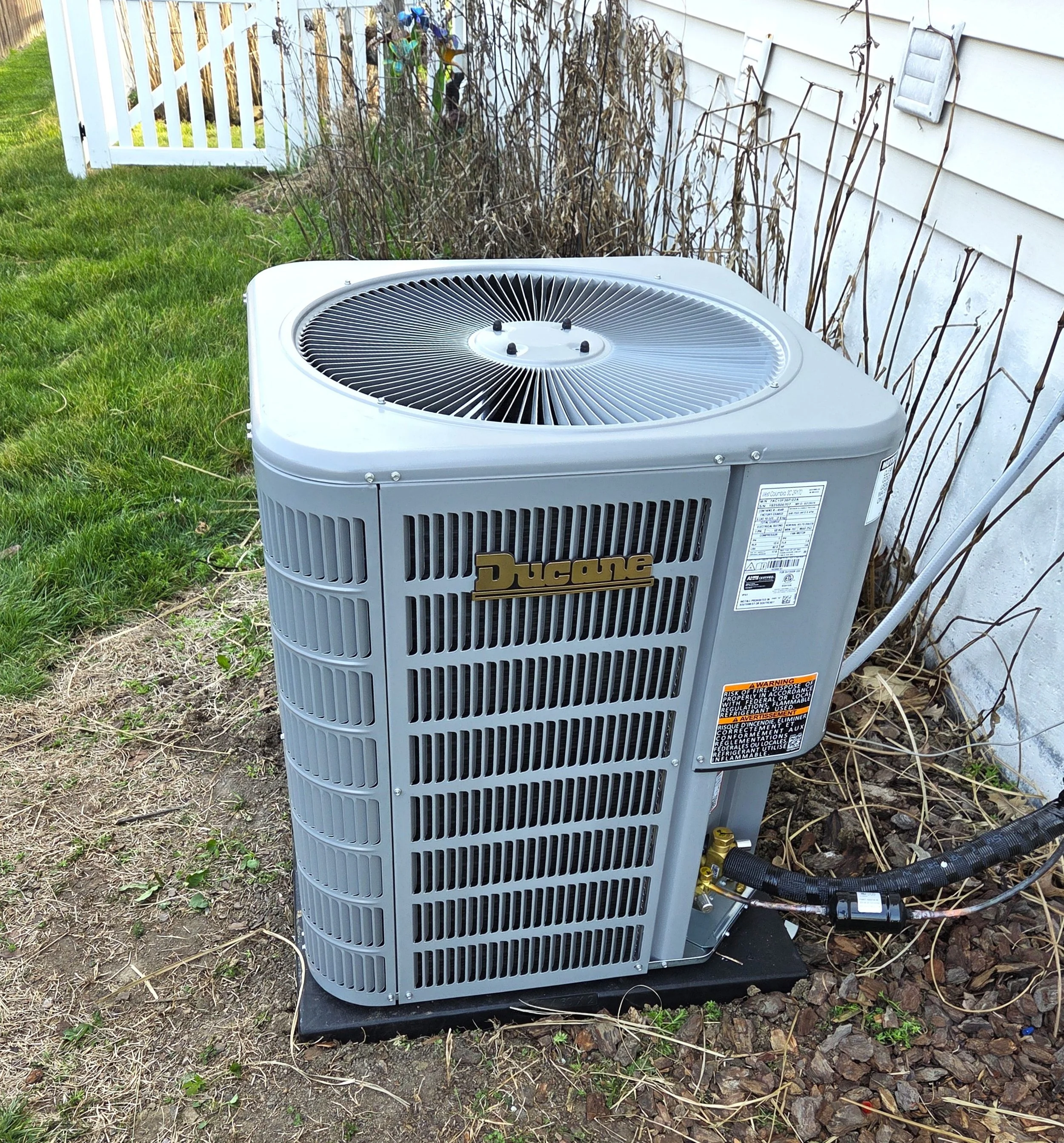 A broken air conditioner was replaced with a high-efficiency Ducane air conditioner in Worden, IL.