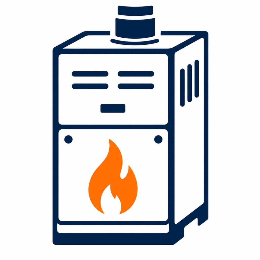 HVAC Icon of Furnace - Clickable For Heating Repair and Installation Services