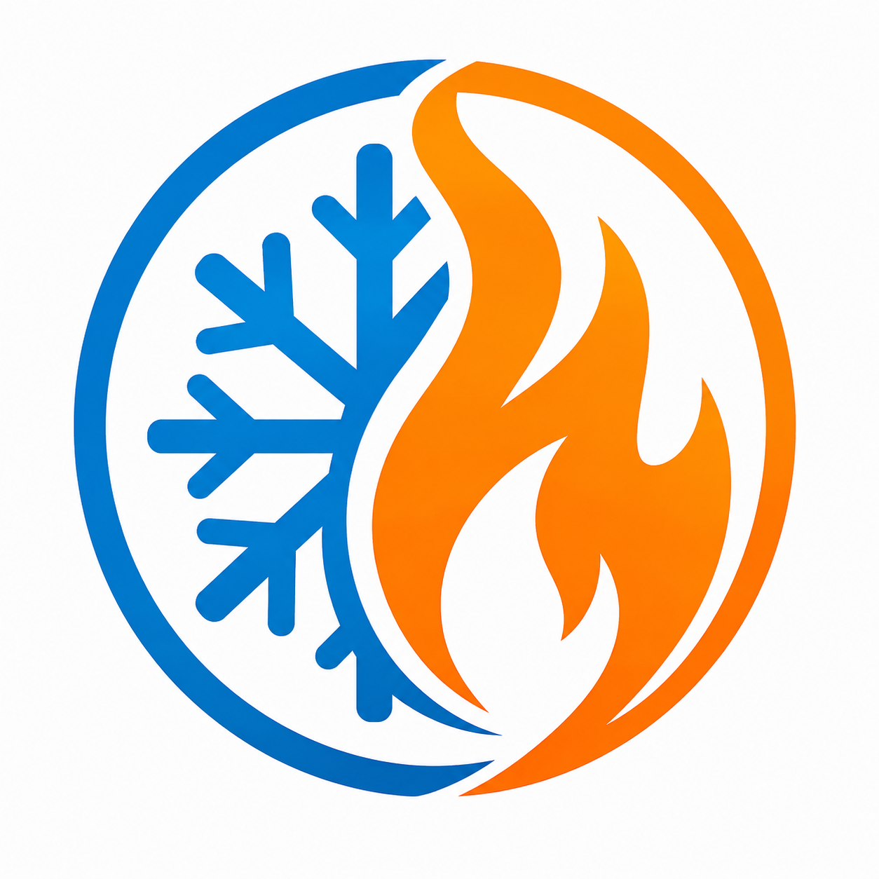 HVAC Icon of Snowflake and Flame - Clickable For 24/7 Emergency Services
