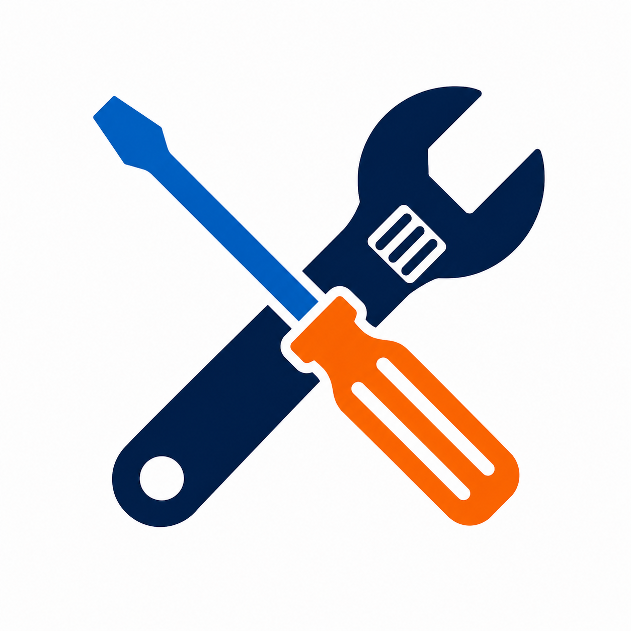 HVAC Icon of Wrench and Screwdriver Tools - Clickable For HVAC Maintenance