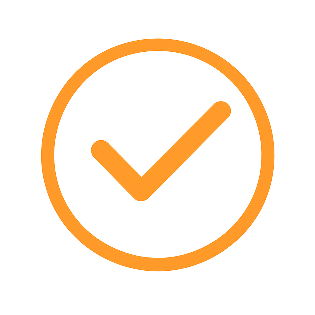 Icon - Orange Checkmark used for bullet-point list