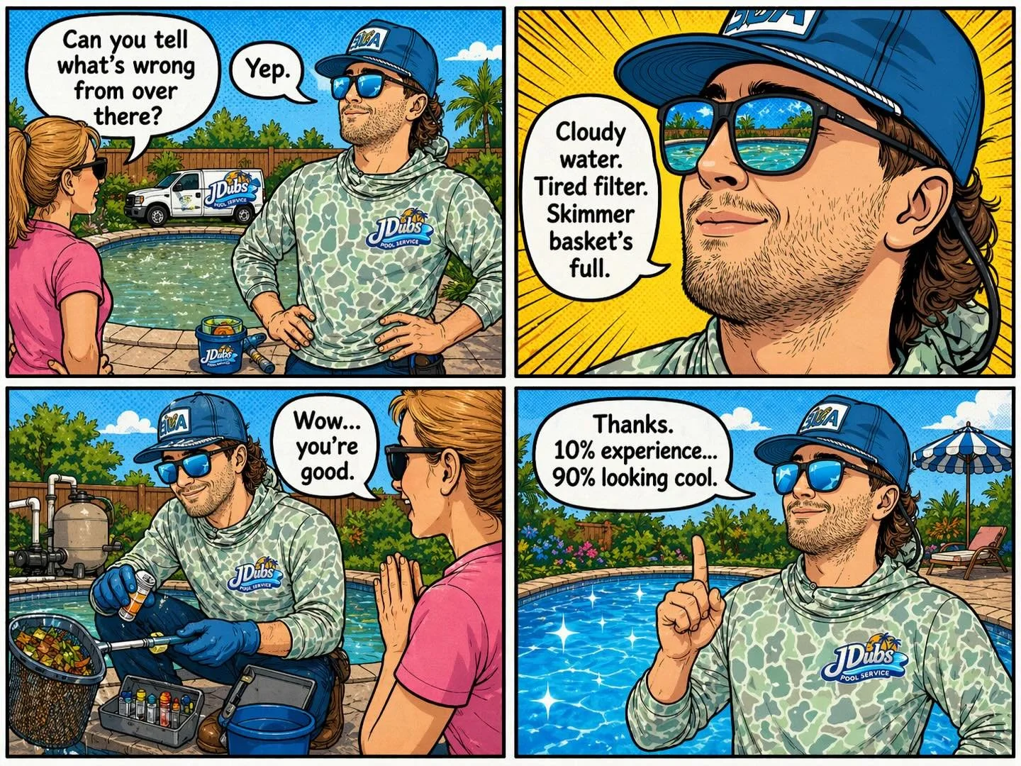 Cool shades. Clear water. Real service. 😎💦
At JDubs Pool Service, we keep your pool looking its best so you can enjoy it without the hassle.
Your Pool. Our Priority.
#JDubsPoolService #PoolService #PoolCleaning #PoolMaintenance #EmeraldCoast Florid