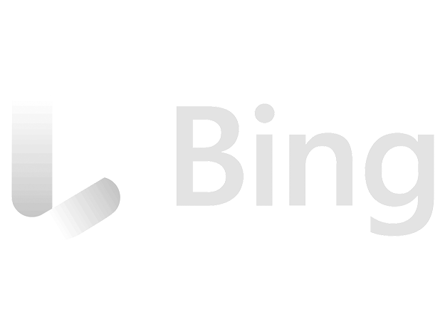 Bing logo with a stylized 'b' icon and the word 'Bing' in gray text on a black background.