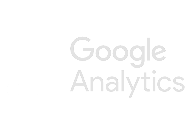 Google Analytics logo on a black background.