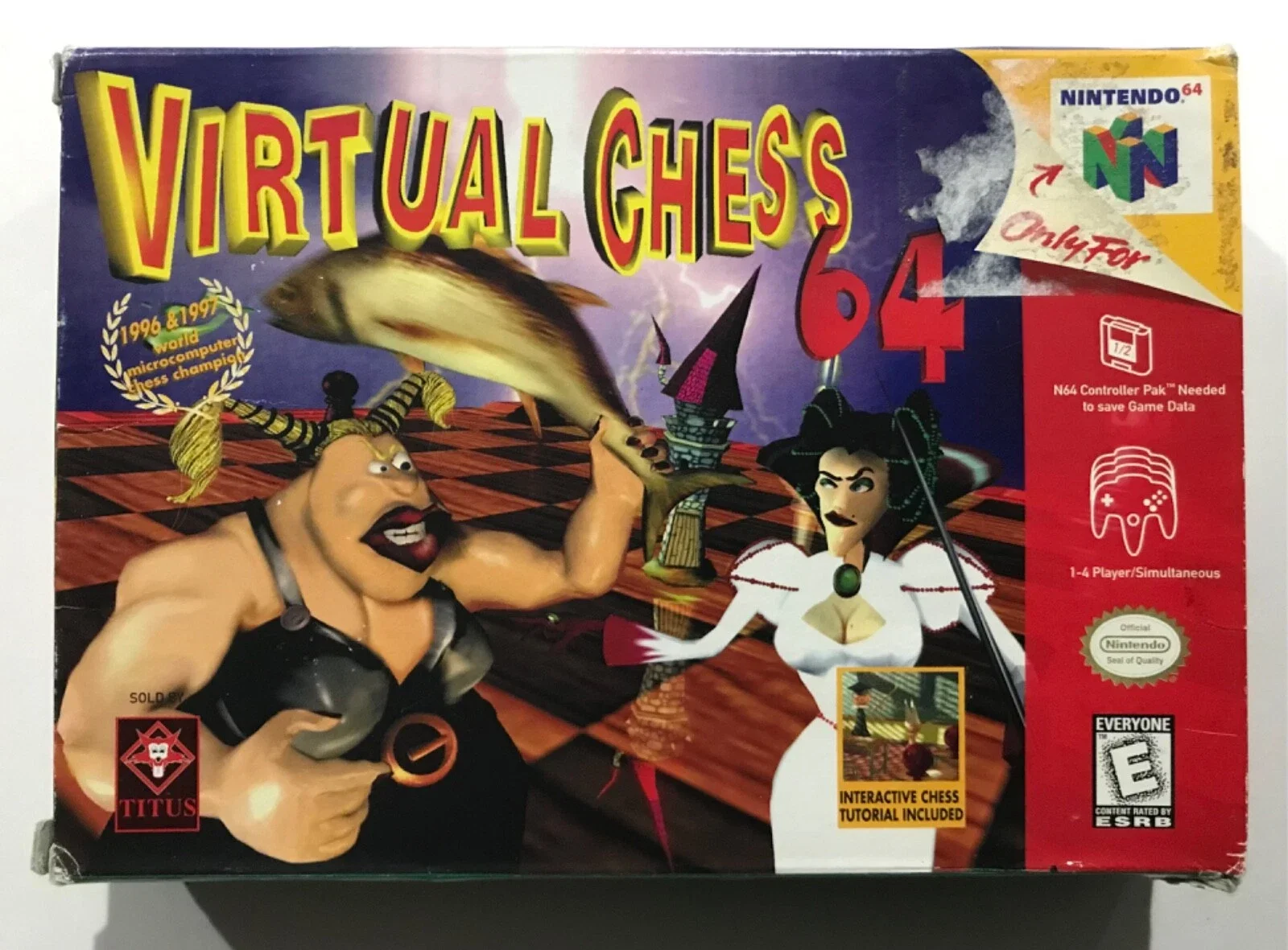 Virtual Chess Nintendo 64 Complete-Tested-Authentic