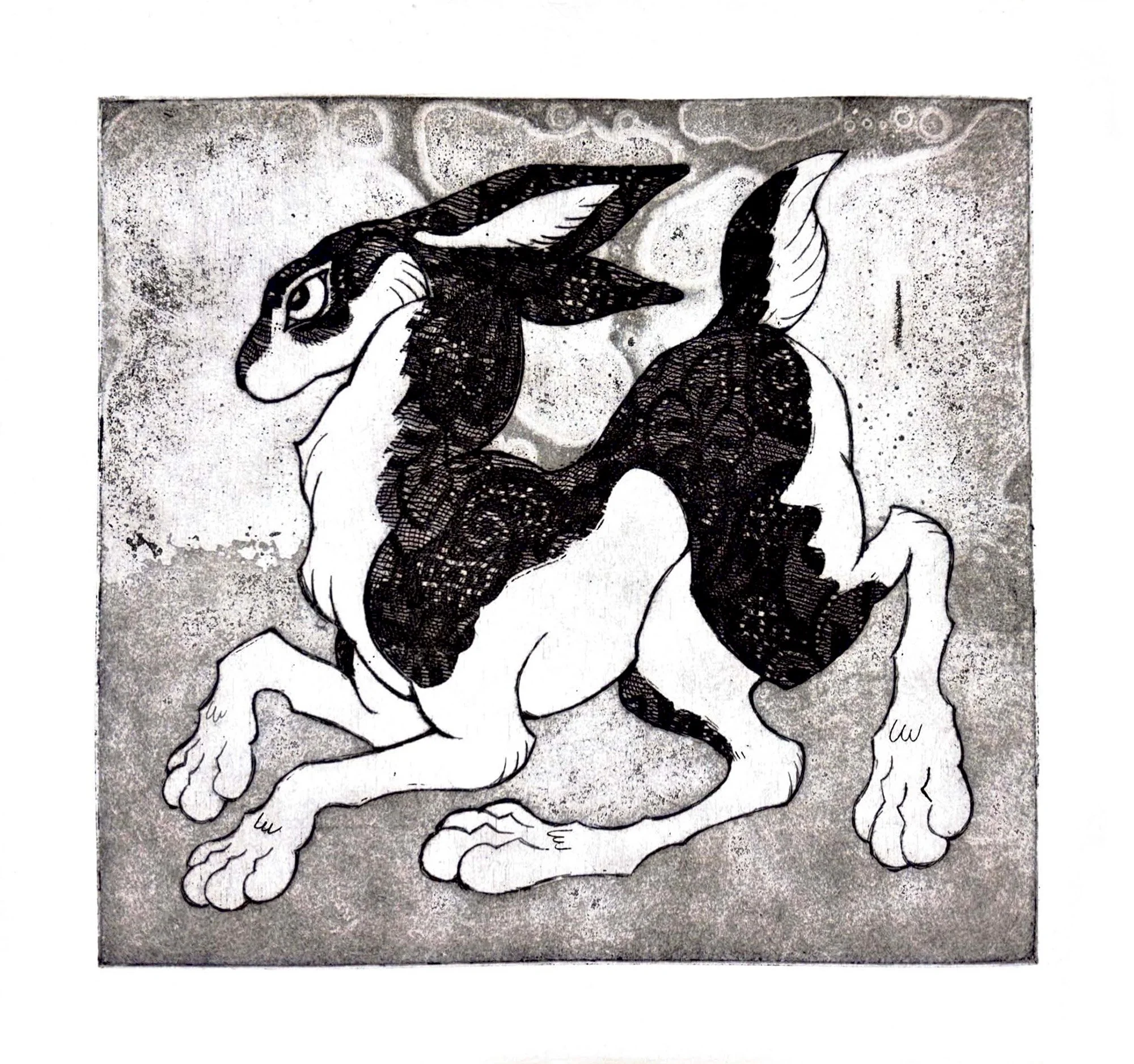 Hare | Etching Print with Aquatint, 2025