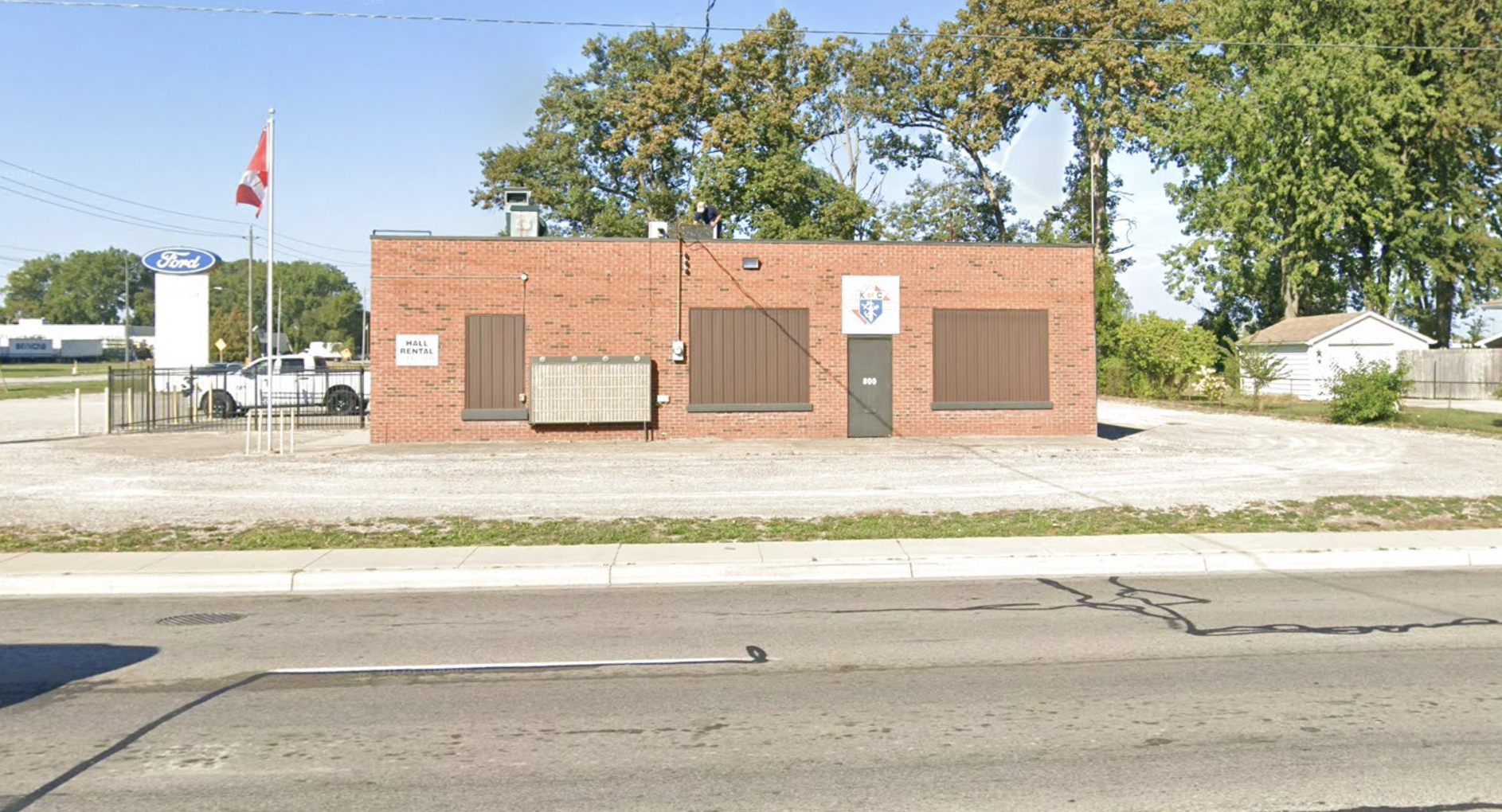Streetviw of the Knights of Columbus Hall in Wallaceburg