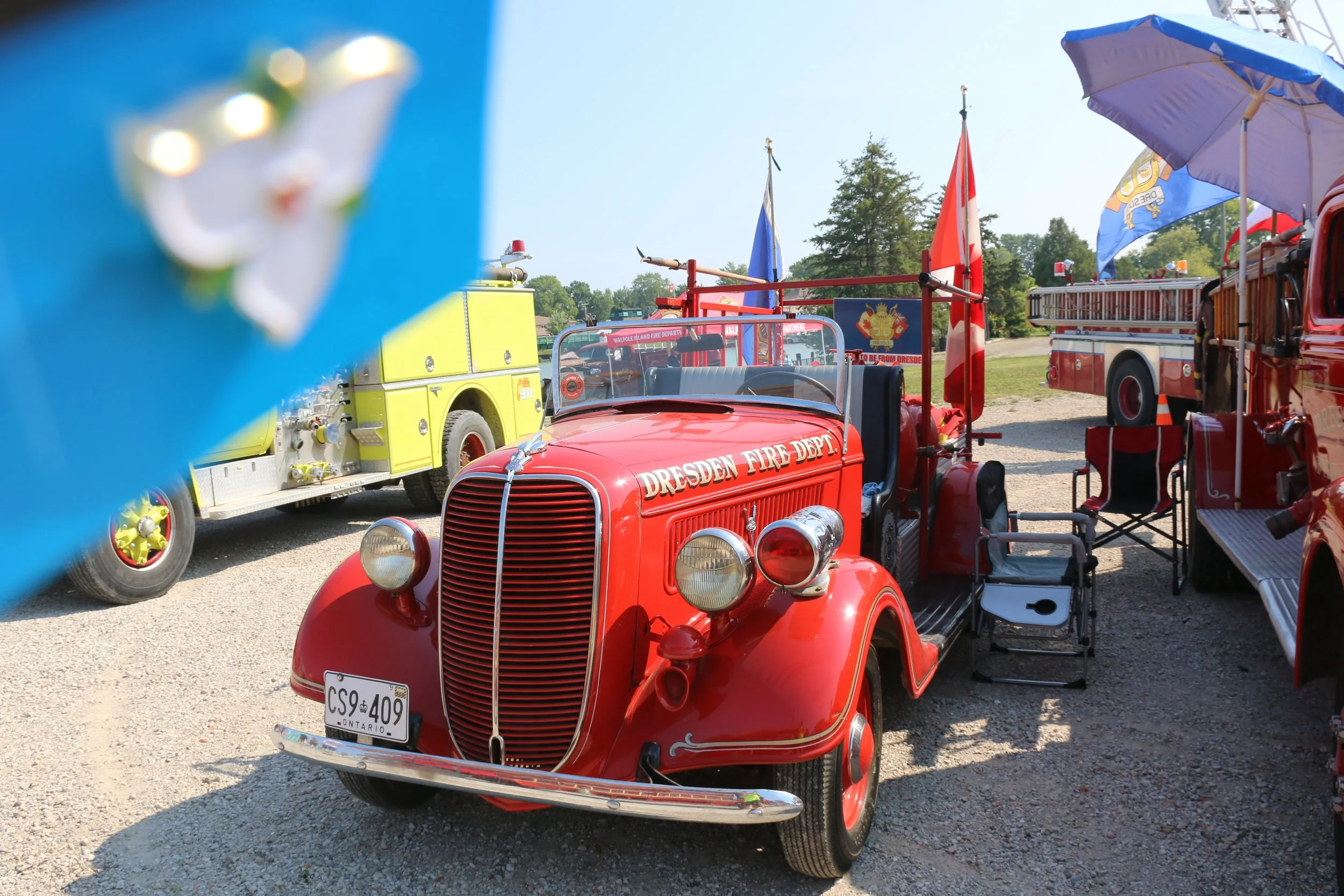 Antique fire truck from Dresden Fire Department on display at WAMBO amongst many others