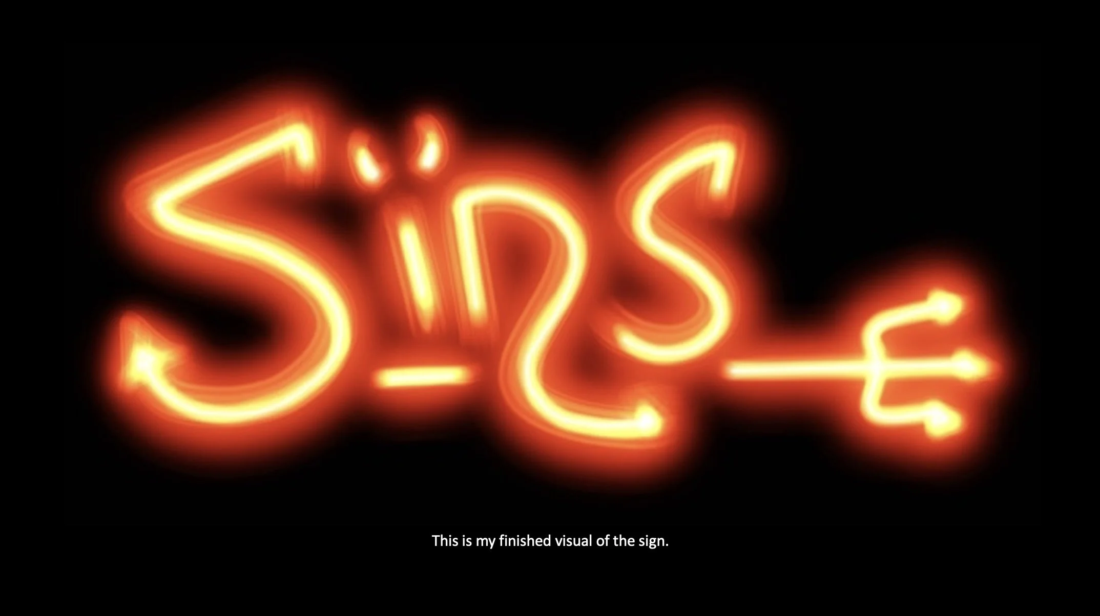 Neon sign graphic design concept for a Seven Deadly Sins-inspired nightclub. Created based on the script from 'Funland', a 2005 TV drama. 