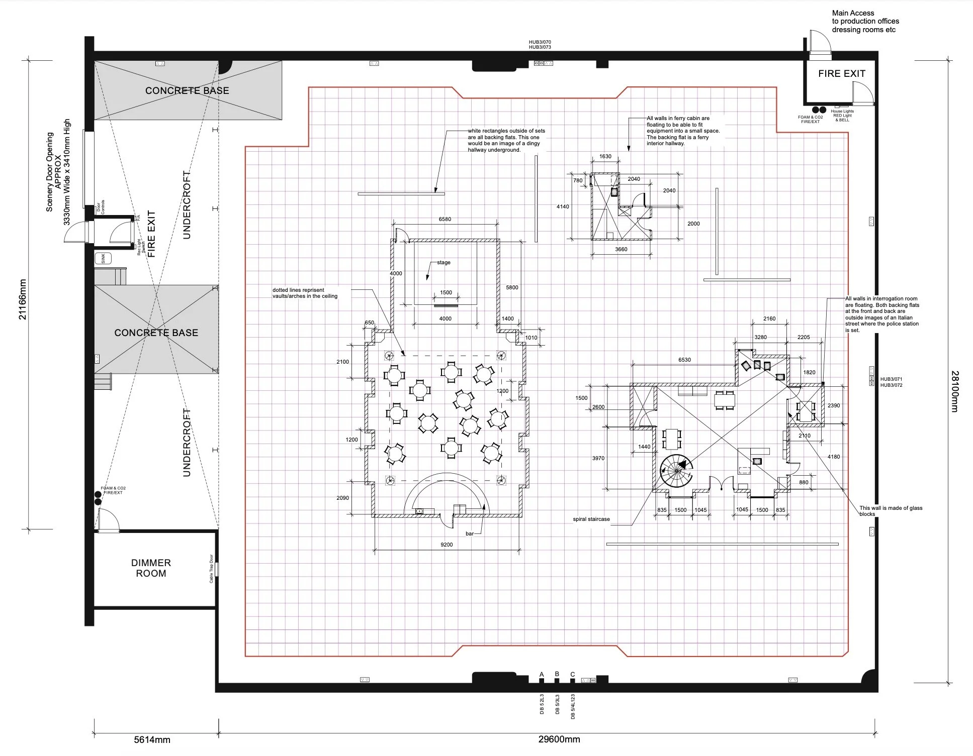 Full floor plans for 'The Talented Mr Ripley' concept design. 