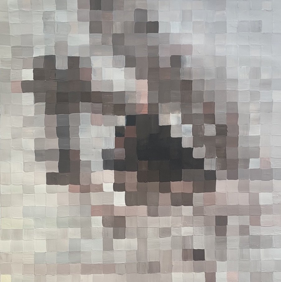 'Pixel Eye' - Acrylic paint on canvas, 2021.