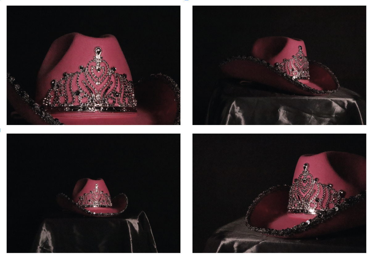 Product Photography: In this brief I was tasked with exploring how to reframe a specific object using props and lighting to create a given atmosphere. I decided to transform a costume hat into an object of mystery and intrigue using low lighting and 