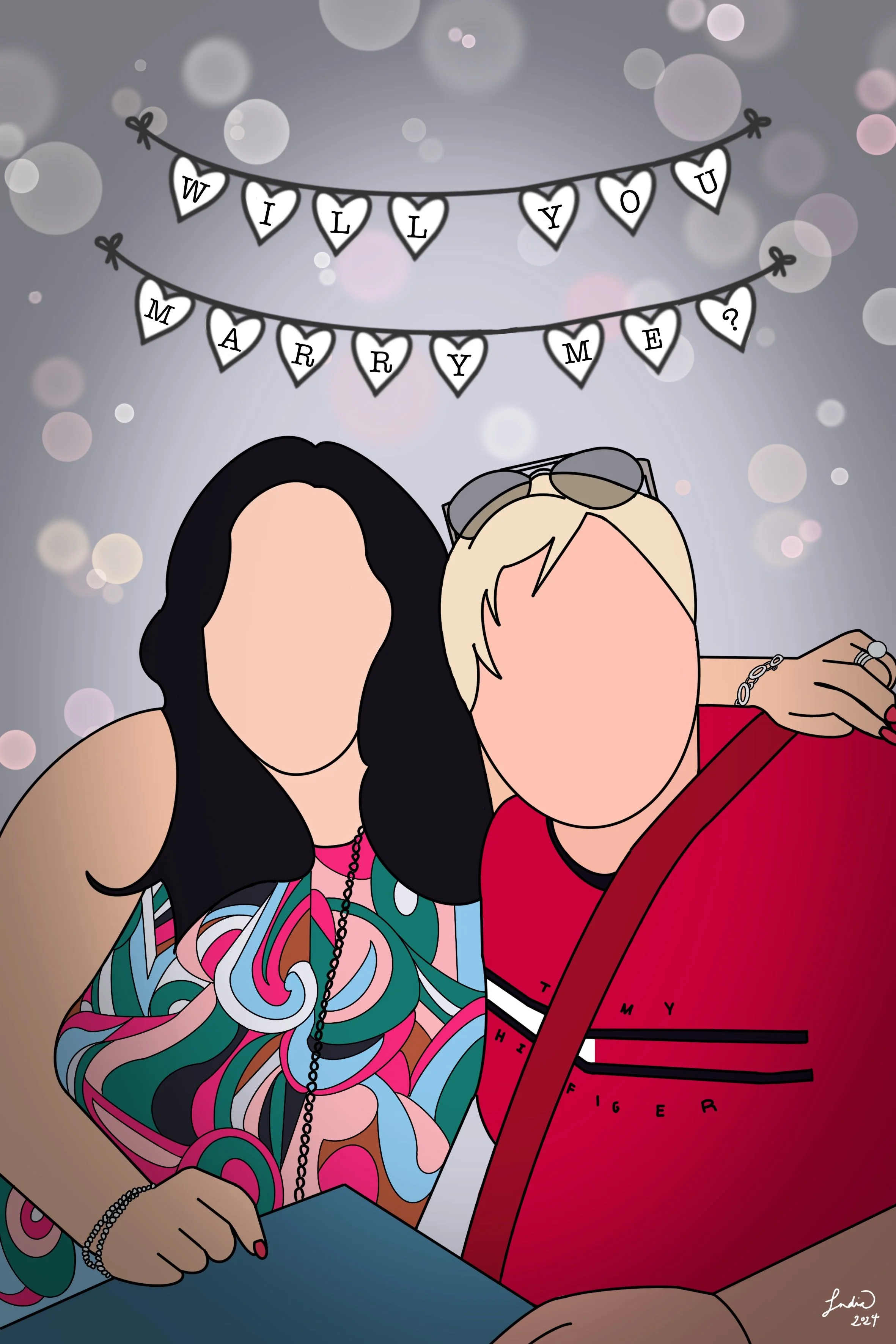 Cartoon commission based on an original photograph, in my own style. 
