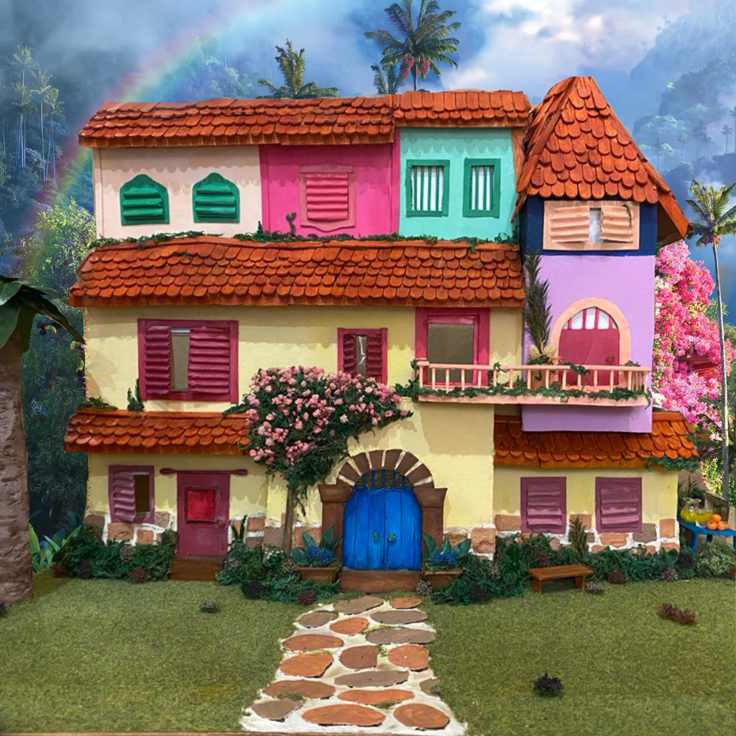 A stylised 3D rendition of 'Casita' from Disney's Encanto, made entirely from scratch and recycled material. 