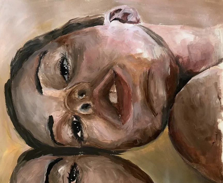 'A study of Jenny Saville's 'Reverse'' - Acrylic paint, 2020.