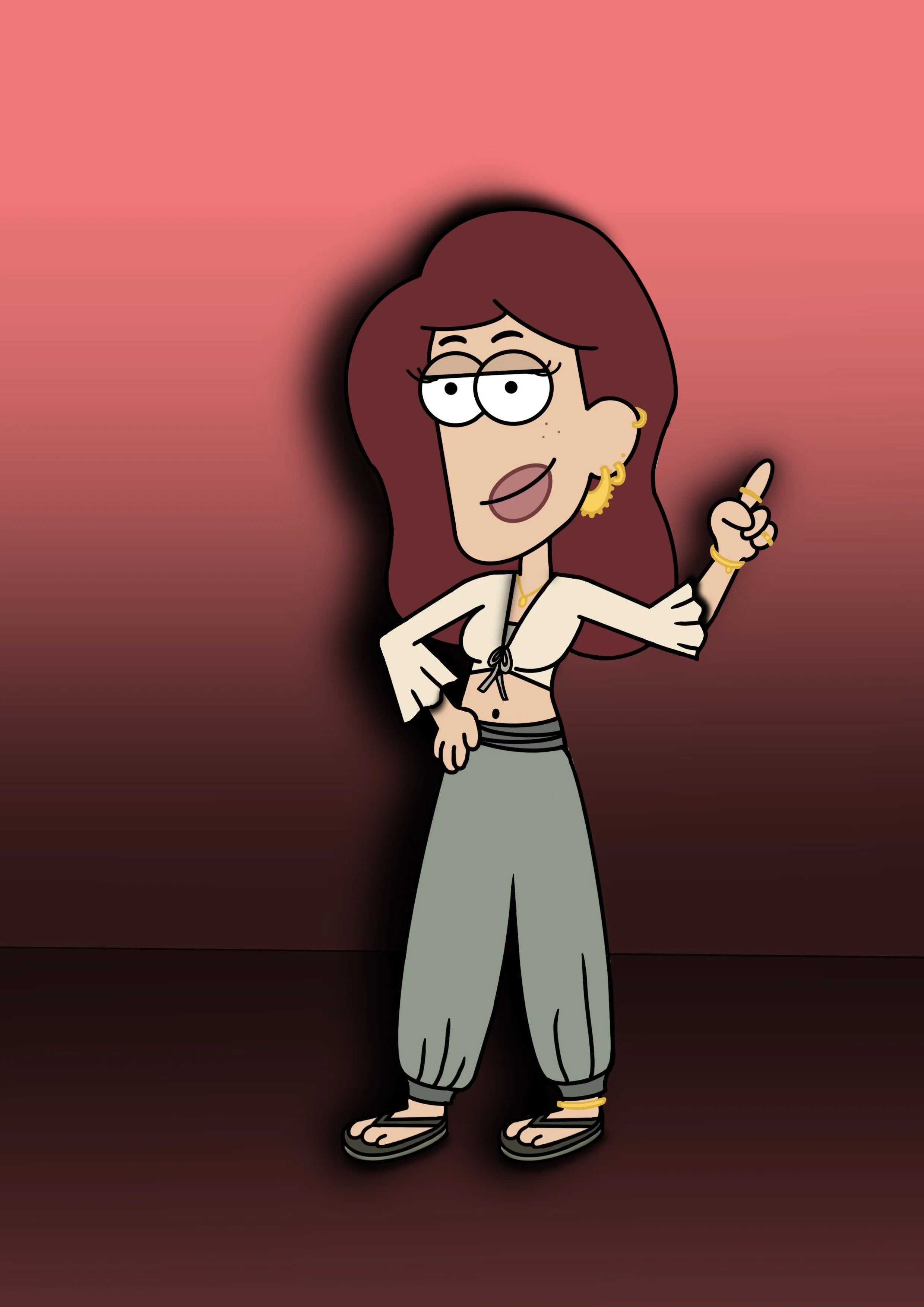 Myself drawn in the art style of 'Big City Greens', using ProCreate.  
