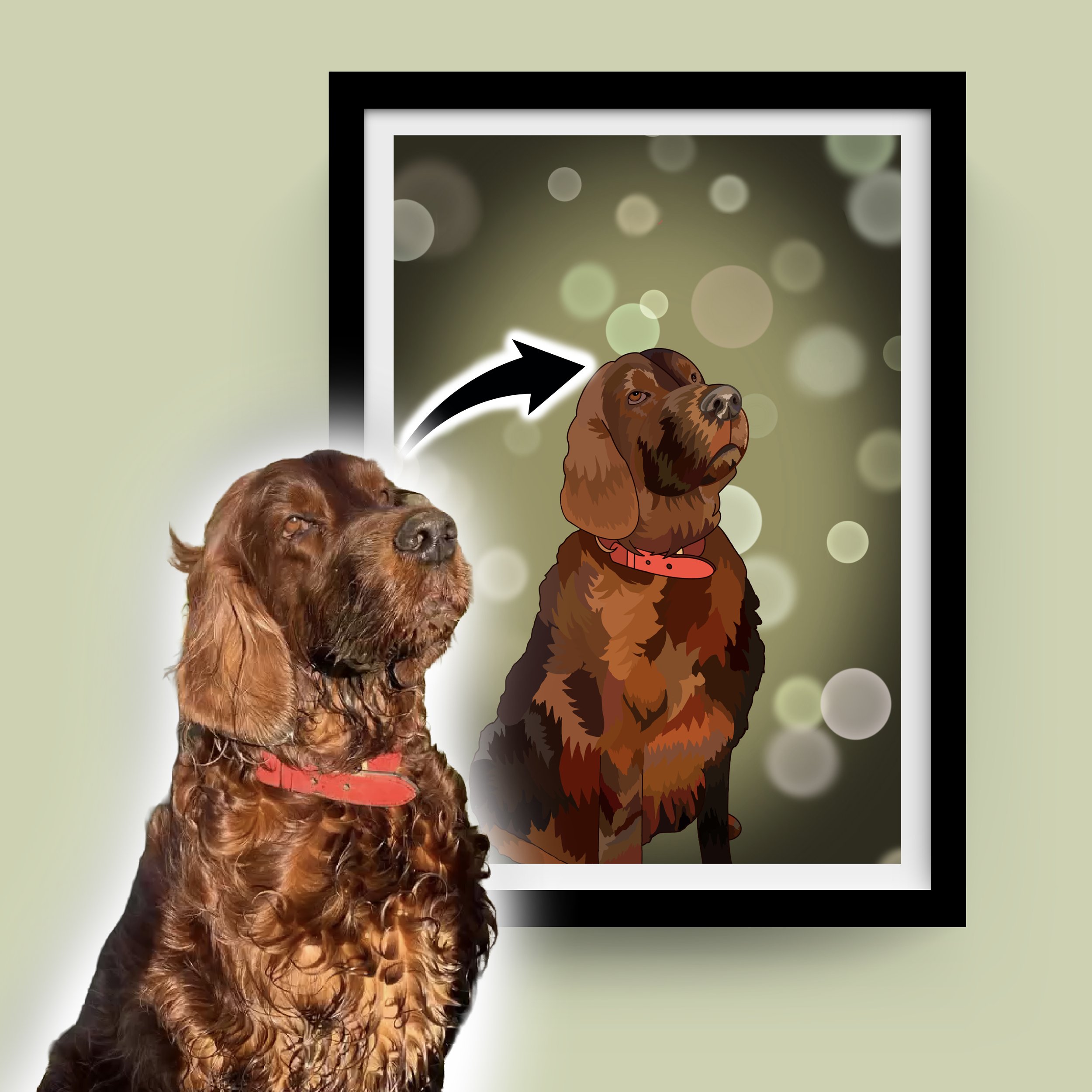 Animal portrait commission based on an original photograph, in my own style. 