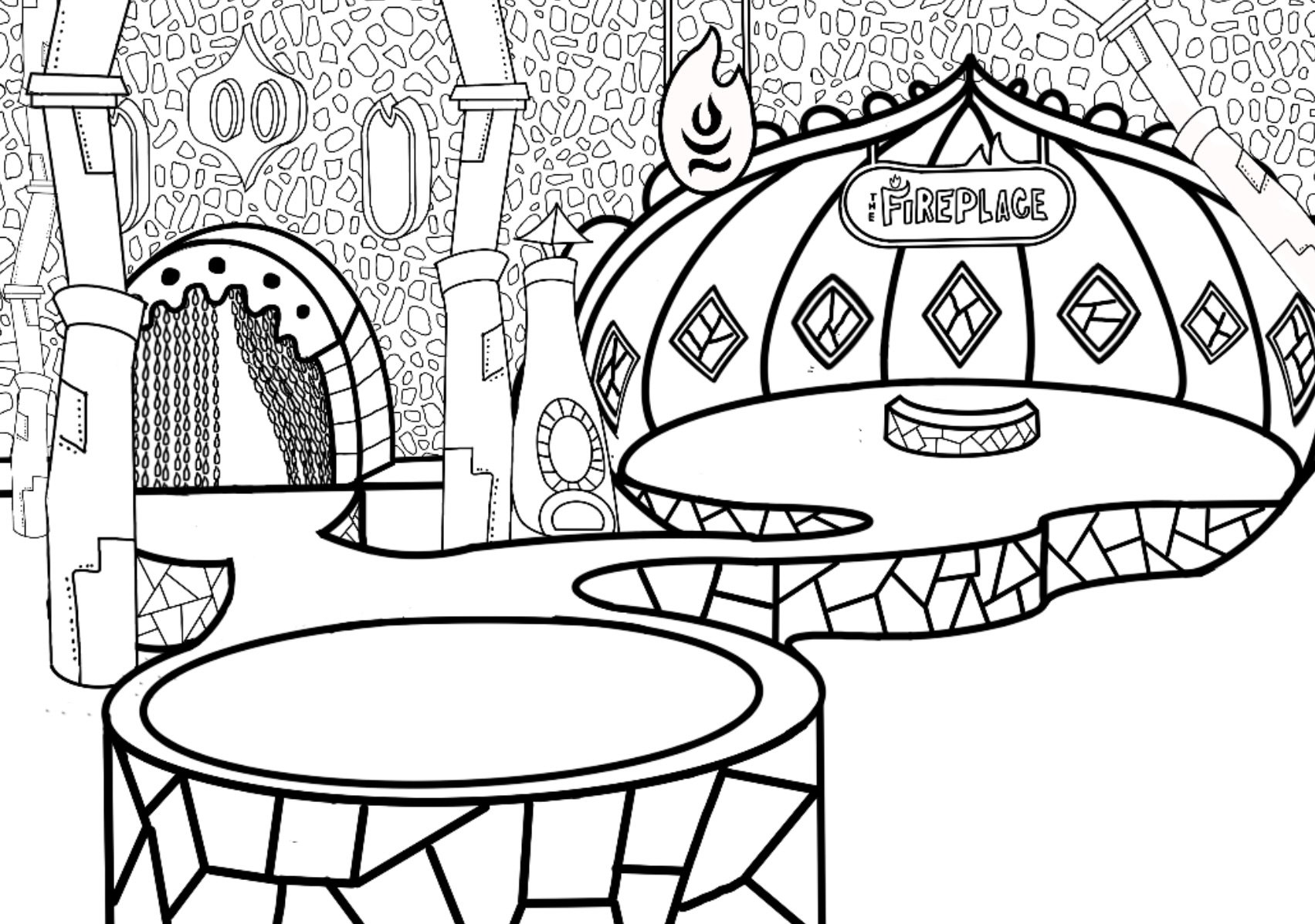 A final thumbnail for 'Elemental Live', drawn on ProCreate, later realised in SketchUp