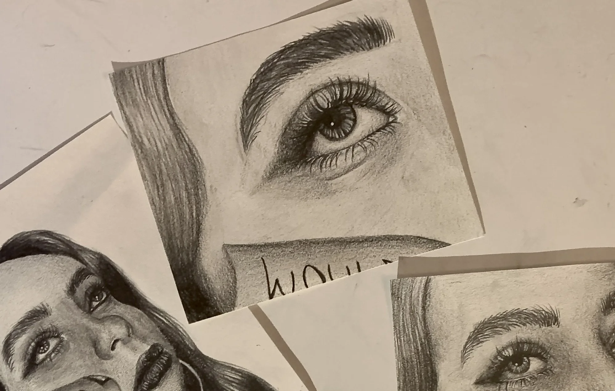 A collection of facial drawings, 2020. 