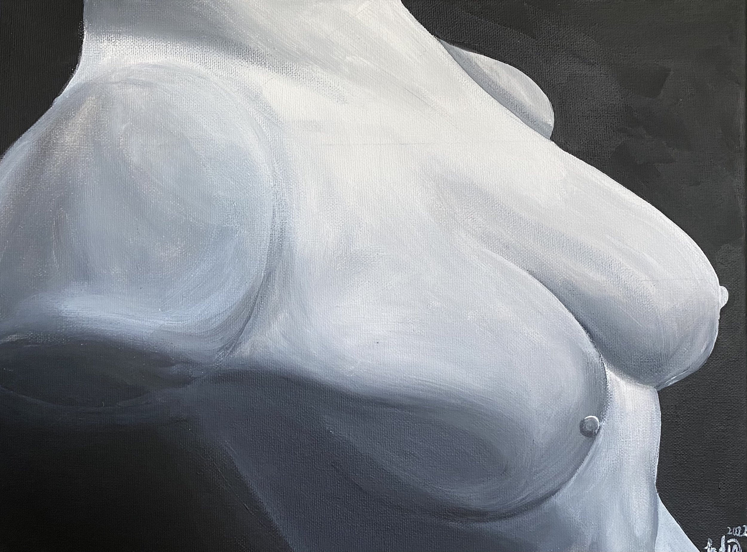 'Human form study 2' - acrylic paint on canvas, 2022.