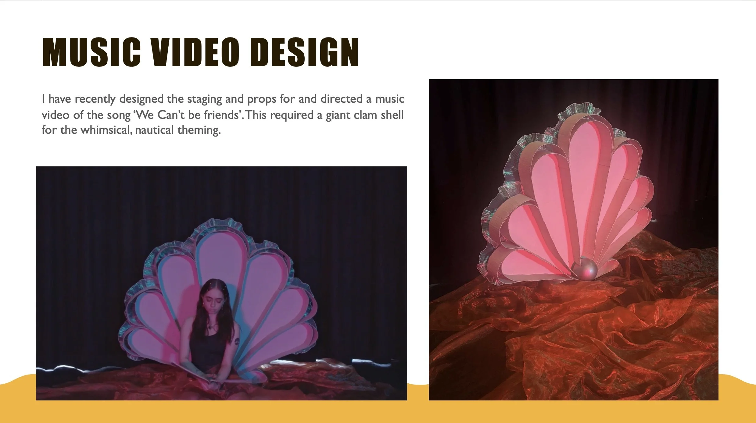 Director and production designer for 'We can't be friends' a music video with a nautical theme. Click the image to watch the finished product! 