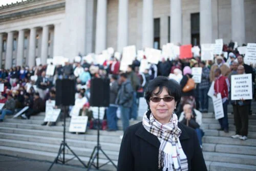 NAAPR founder Someireh Amirfaiz at the Refugee and Immigrant Legislative Day in Olympia, WA.