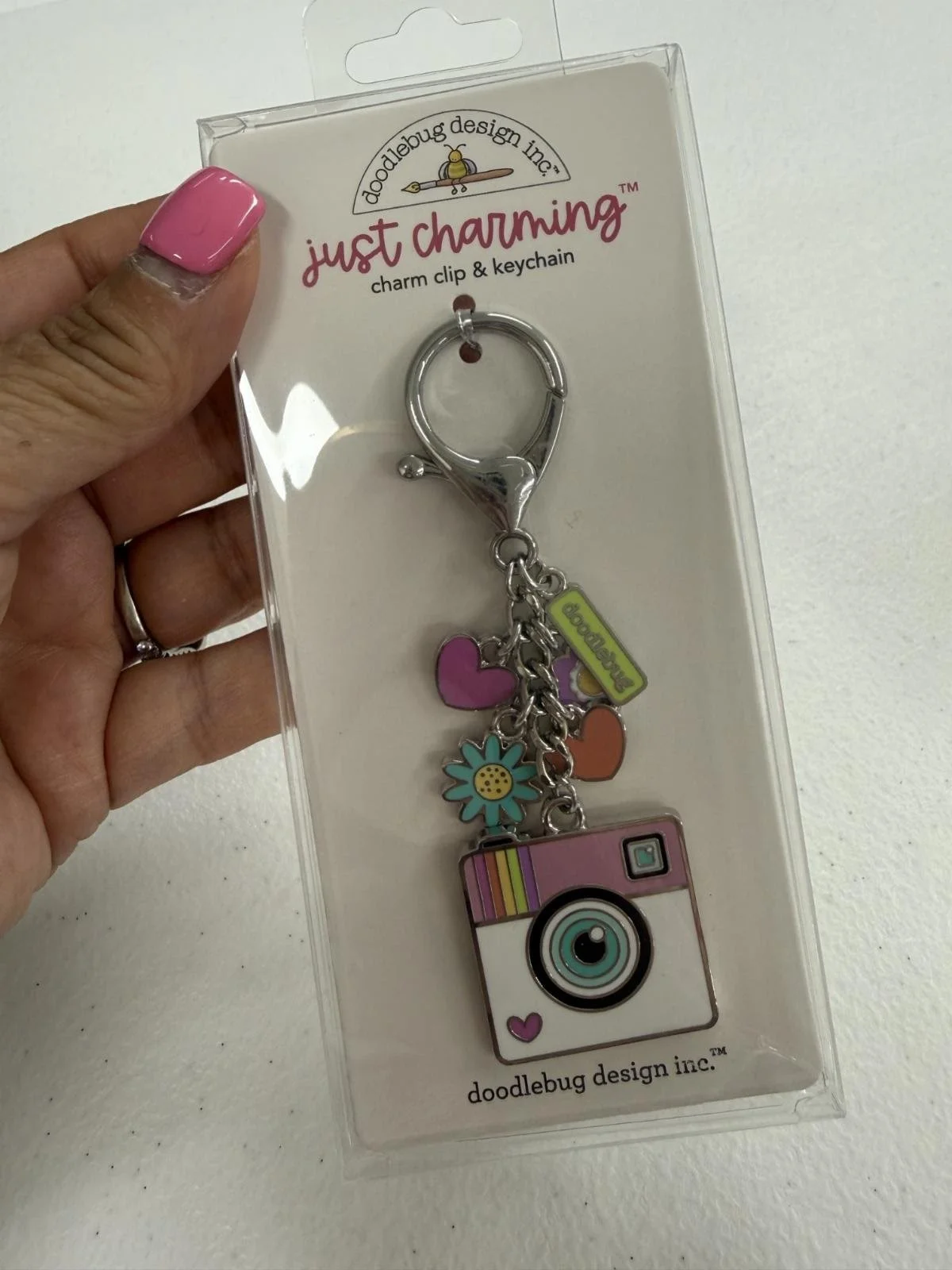 Doodlebug Design Color Me Crafty Charm Clip and Keychain