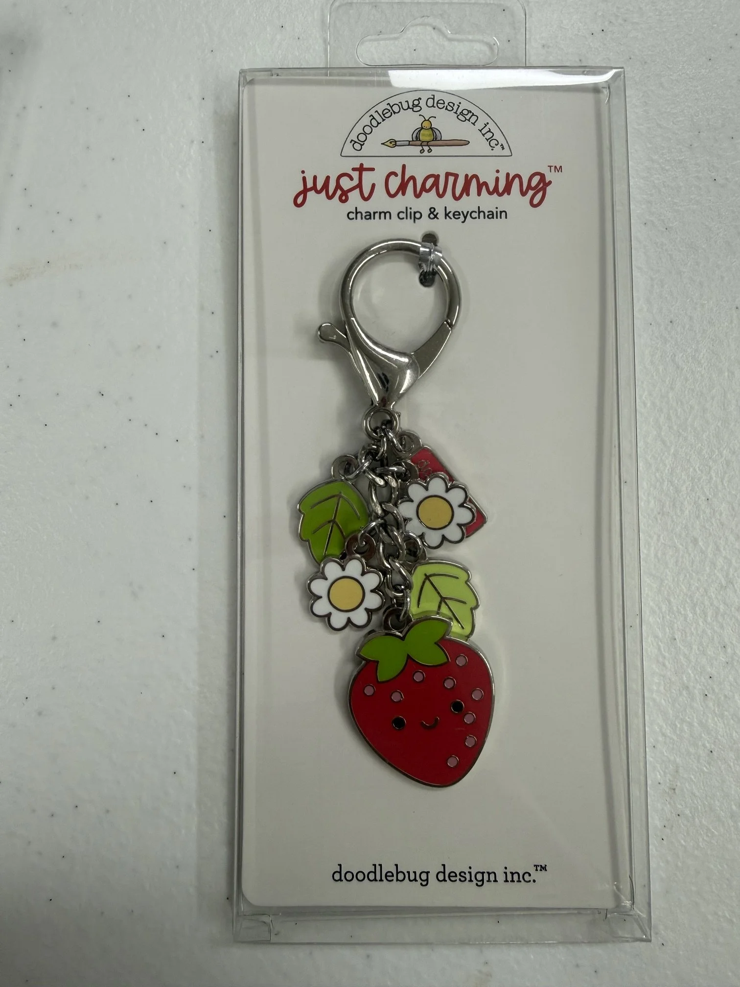 Doodlebug Design Berry Sweet Charm Clip & Keychain