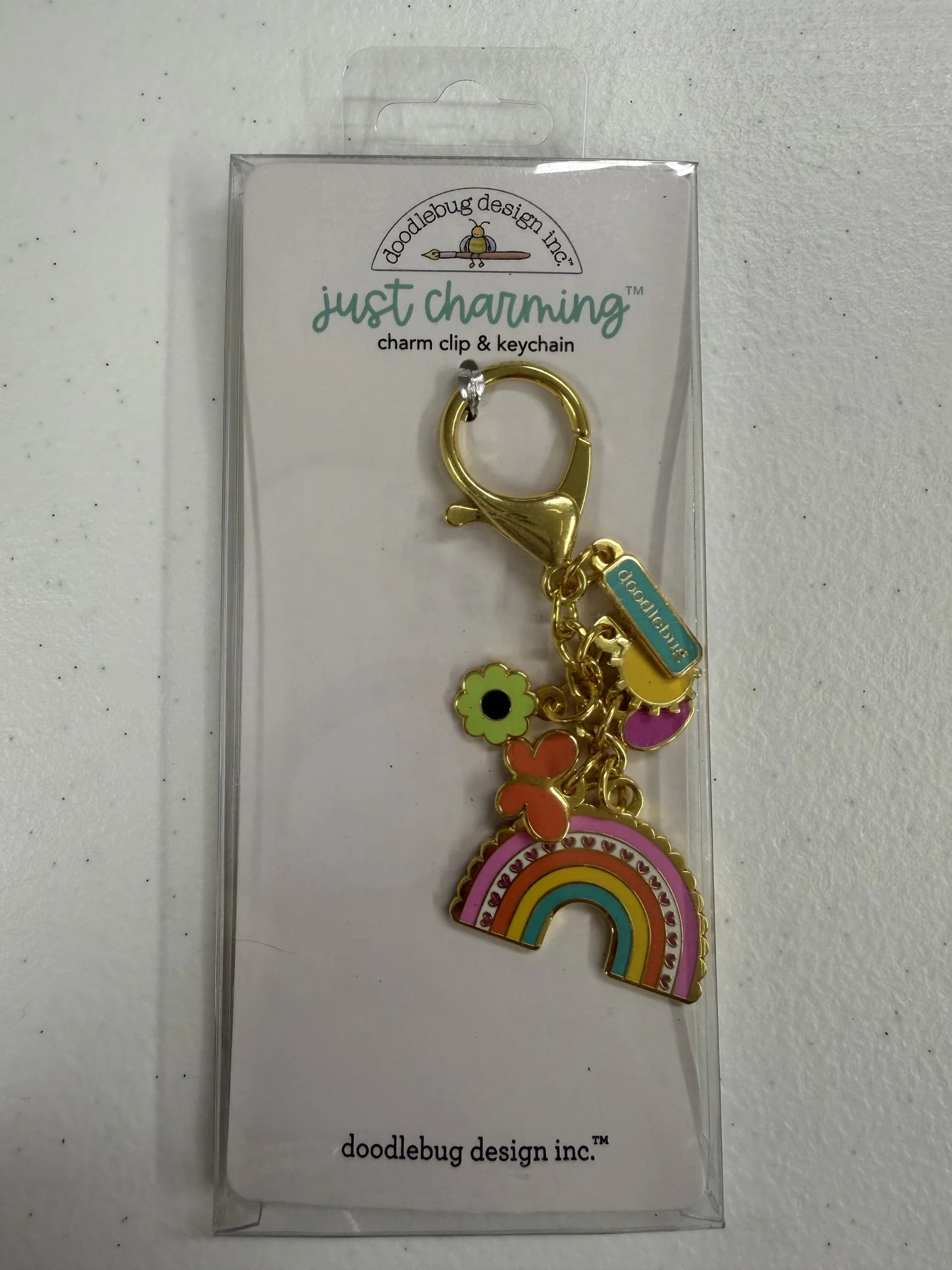 Doodlebug Design Hello Again Charm Clip & Keychain