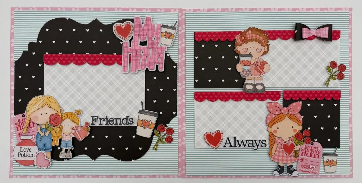 Valentines Friends Layout Kit
