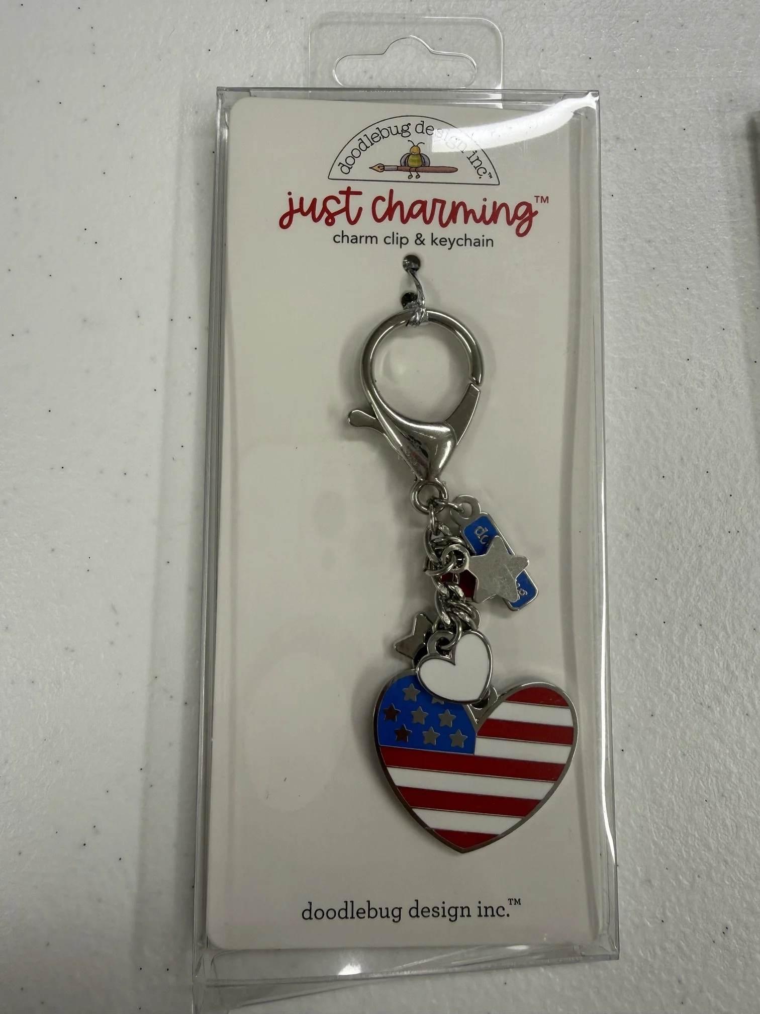 Doodlebug Design Land That I Love Charm Clip & Keychain