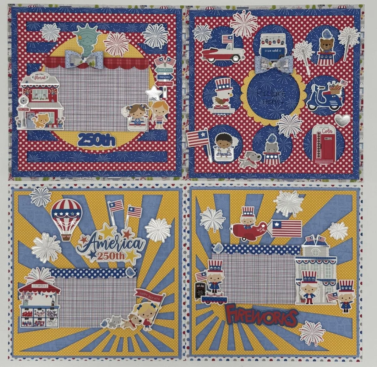 Happy 250th Birthday USA 4-Page Layout Kit