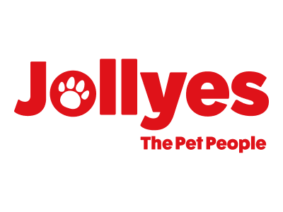 Jollyes logo with a paw print in the letter 'o' and the tagline 'The Pet People' in red text.