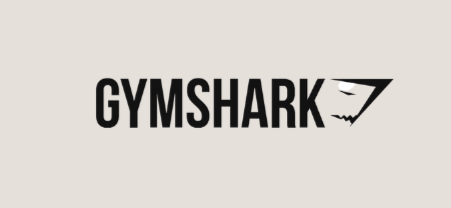 Gymshark logo with the name and a shark fin emblem