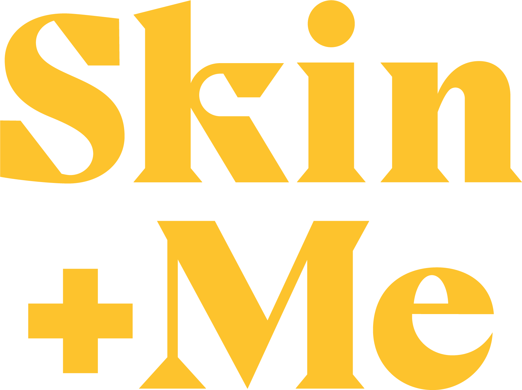 Yellow text on black background reads "Skin + Me".