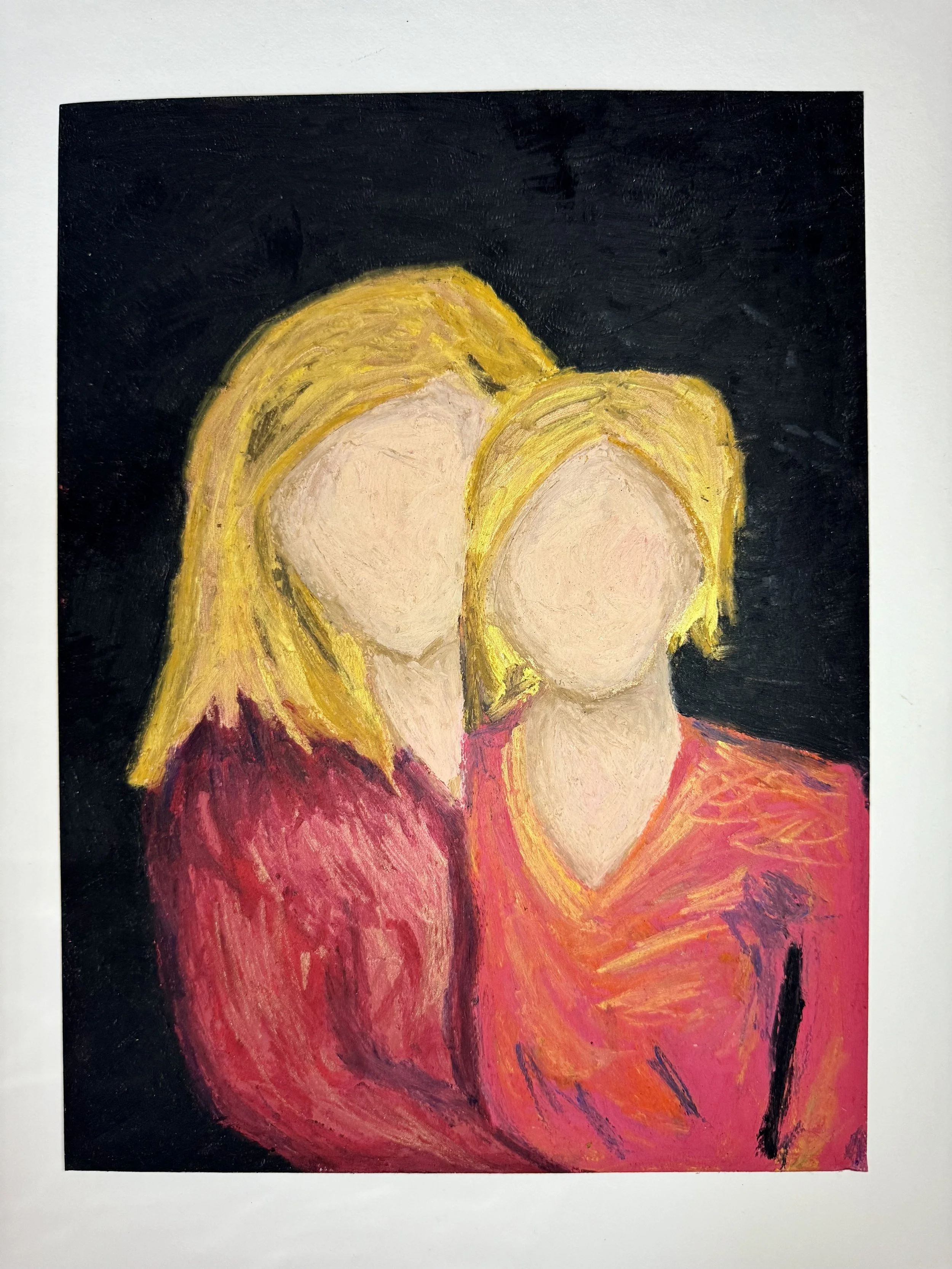We were in love and didn’t know it 2,
2022,
Oil pastel on paper,
9 x 12 inches
