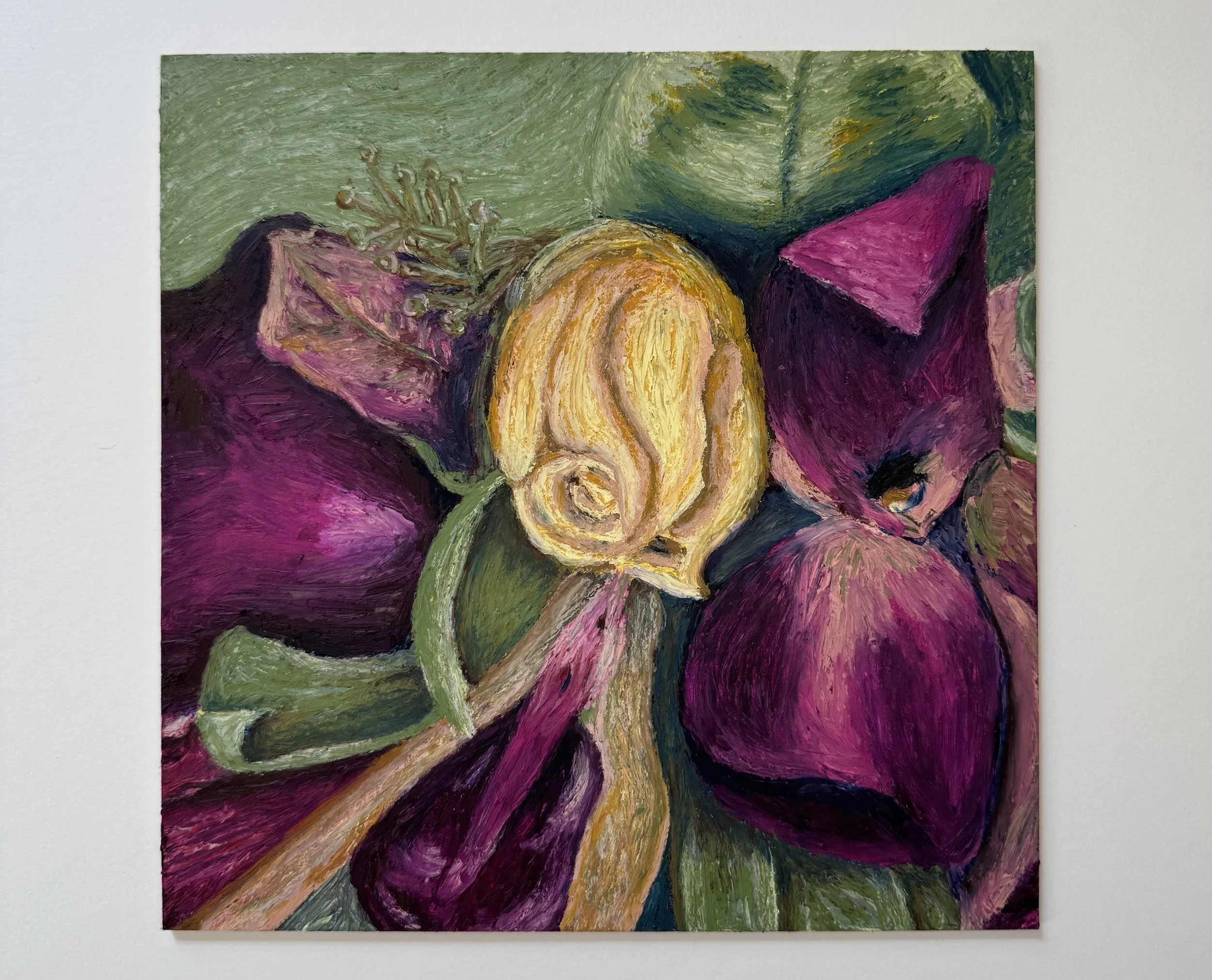 Dried corsage,
2024,
Oil pastel on Belgian linen,
10 x 10 inches
