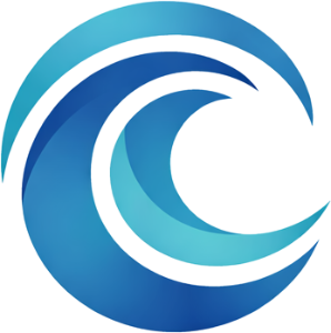 Abstract blue swirling shape