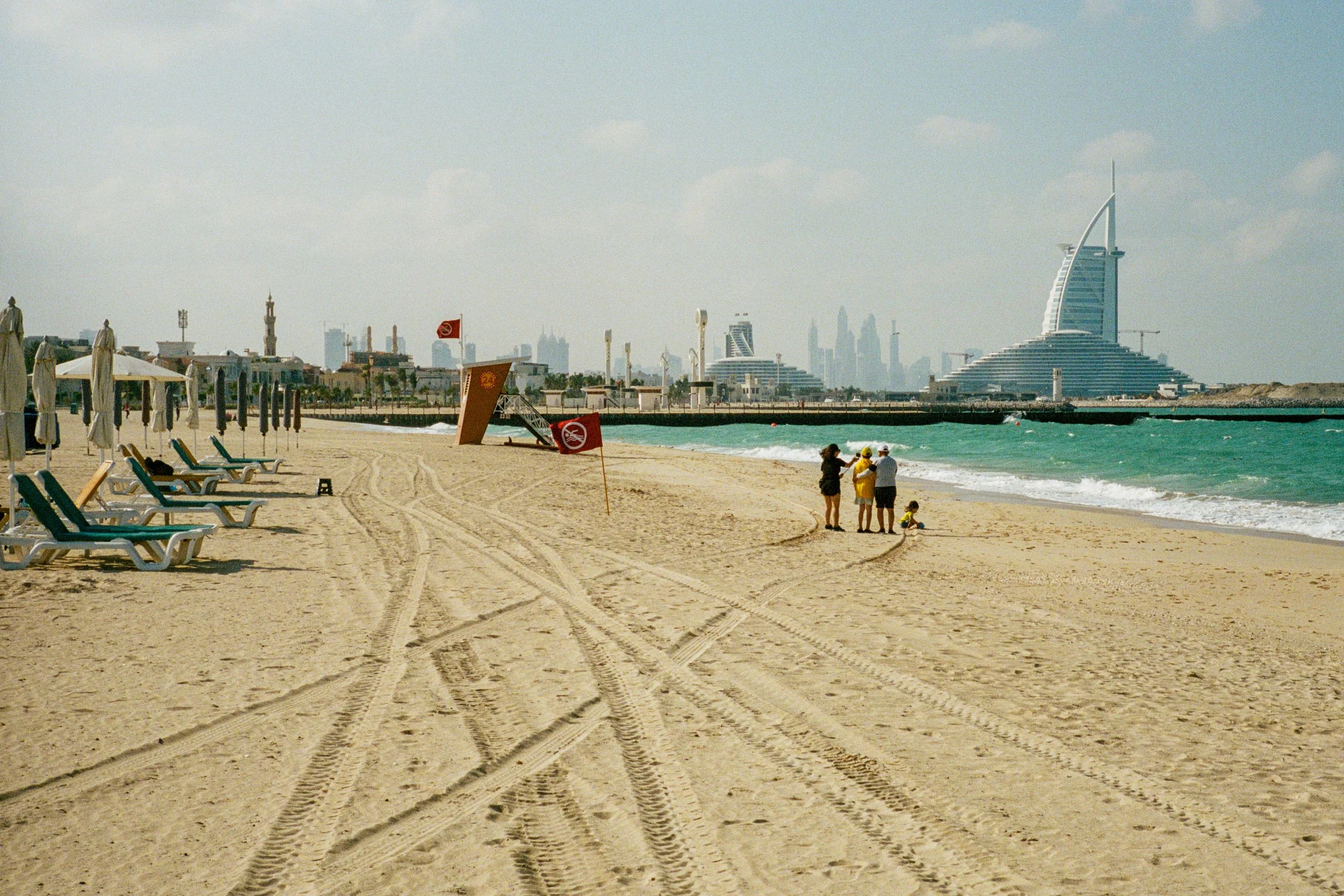 Lifeguard station 24 again, the Burj Al Arab and a half-built hotel behind it