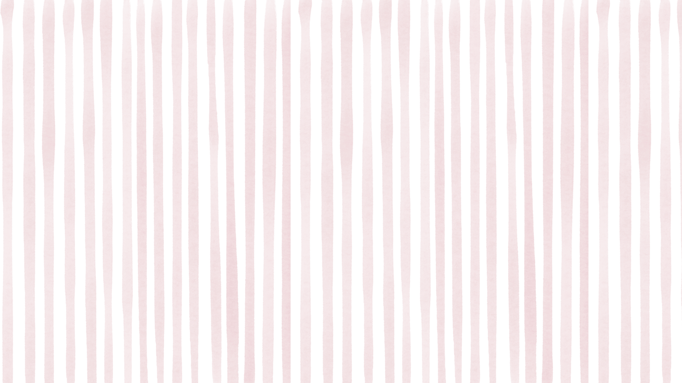 Close-up of a pattern with evenly spaced black vertical lines on a light pink background.