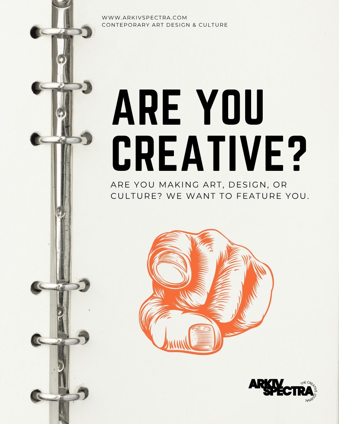 CALLING ALL CREATORS! 🌟
Arkiv Spectra v&auml;xer och vi s&ouml;ker nu nya kreativa sj&auml;lar som vill vara med och ta plats i v&aring;ra allra f&ouml;rsta nummer!

Vi bygger en plattform och ett tryckt magasin f&ouml;r samtida konst, design och ku