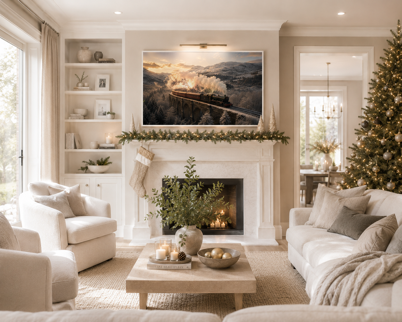 Cinematic Winter Splendours | The Journey to Hogwarts: GLENFINNAN VIADUCT  | Luxury Framed Wall Art